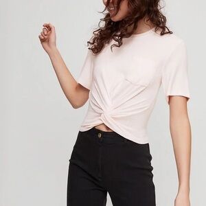 Aritzia Wilfred Women's Pink Knotted Top